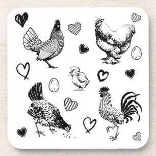 Posavasos Collage de gallinas lindas