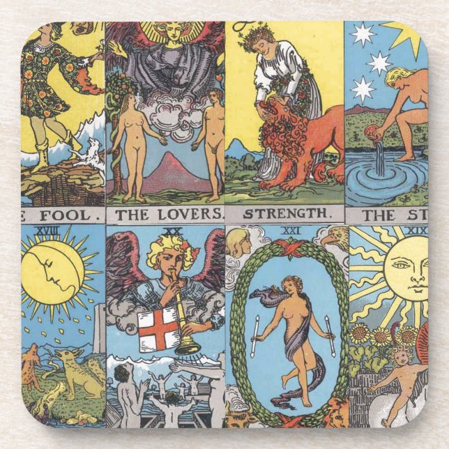 Posavasos Collage de la carta de tarot (Frente)