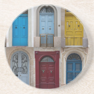 Posavasos Collage de puertas delanteras de colores