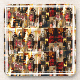 Posavasos Collage de retrato Lady elegante de John Singer Sa