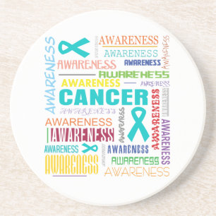 Posavasos Collage de sensibilización sobre el cáncer de ovar