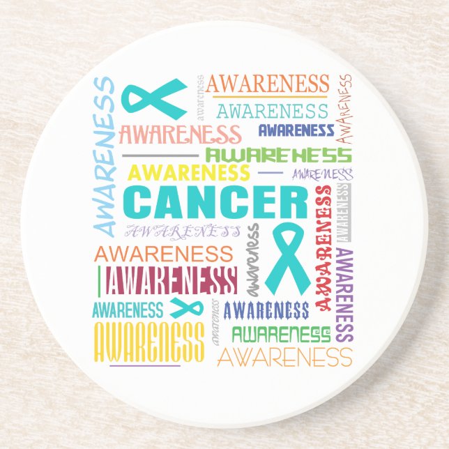 Posavasos Collage de sensibilización sobre el cáncer de ovar (Frente)