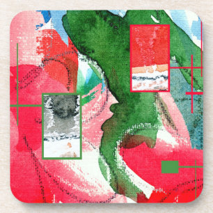 Posavasos collage del arte abstracto, técnicas mixtas y