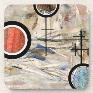 Posavasos collage del arte abstracto, técnicas mixtas y