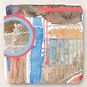 Posavasos collage del arte abstracto, técnicas mixtas y