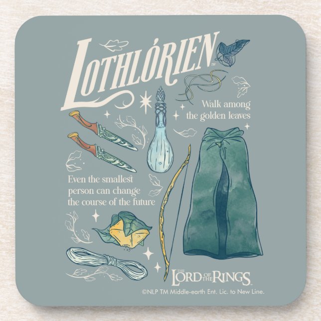 Posavasos Collage Gráfico de Acuarela LOTHLORIEN™ (Frente)