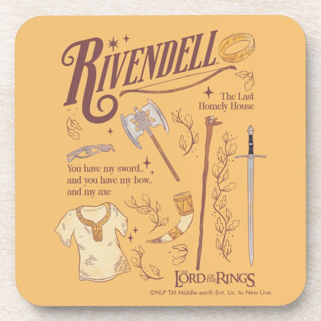 Posavasos Collage Gráfico de Acuarela RIVENDELL™ (Frente)