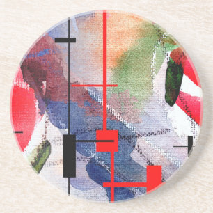 Posavasos collage, técnicas mixtas y acuarela del arte