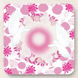 Posavasos colombe à fleurs