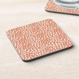 Posavasos Color ámbar y estampado de leopardo blanco