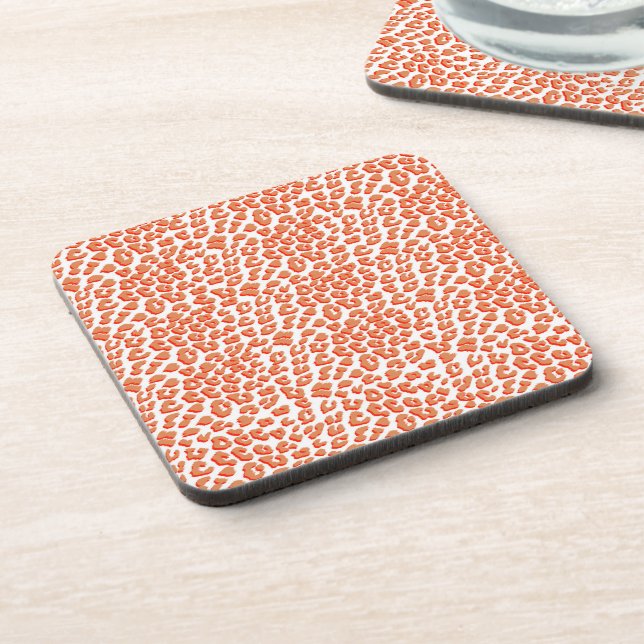 Posavasos Color ámbar y estampado de leopardo blanco (Lado Izquierdo)