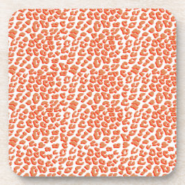 Posavasos Color ámbar y estampado de leopardo blanco