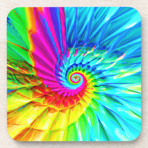 Posavasos Color Burst Spiral Pattern Art