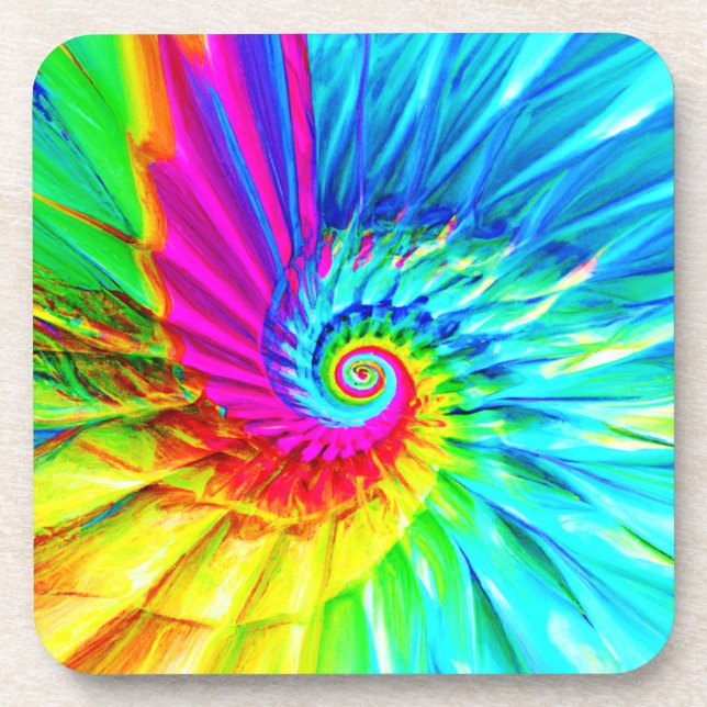 Posavasos Color Burst Spiral Pattern Art (Frente)