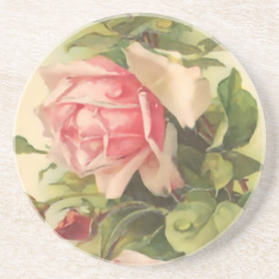Posavasos Color de rosa rosado del vintage