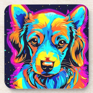 Posavasos Color eléctrico Pop Canine Art