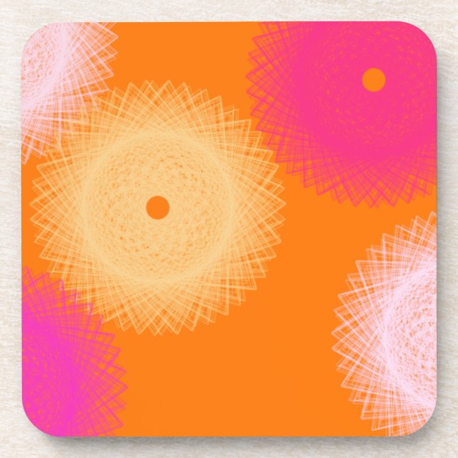Posavasos color naranja y rosa pop (Frente)