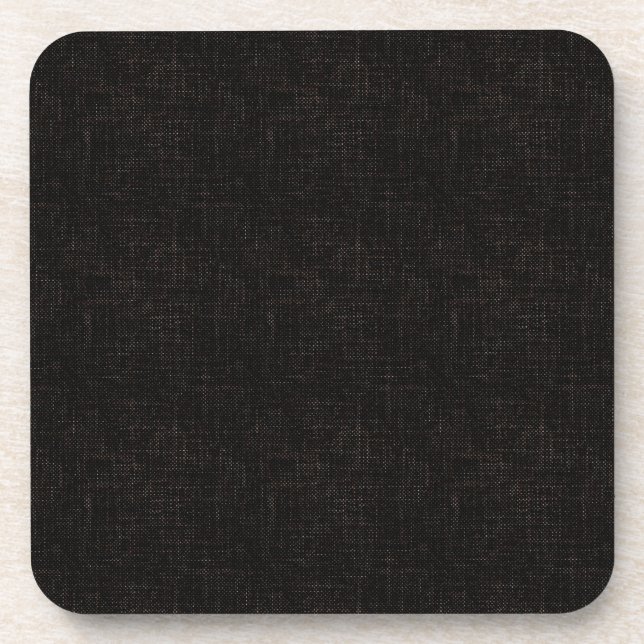 Posavasos Color sólido texturizado negro (Frente)