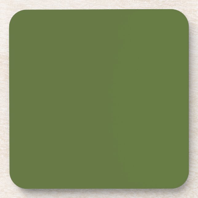 Posavasos Color Sólido Verde Oliva Oscuro (Frente)