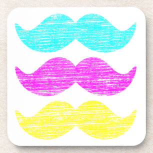 Posavasos Colores Bigotes CMY (estilo letterpress)