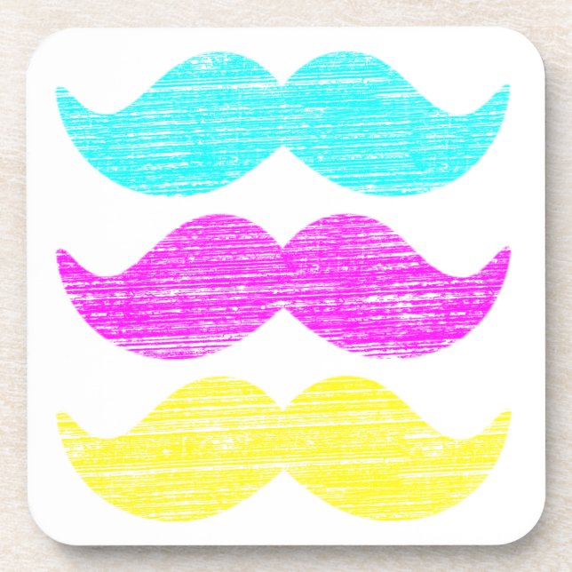 Posavasos Colores Bigotes CMY (estilo letterpress) (Frente)
