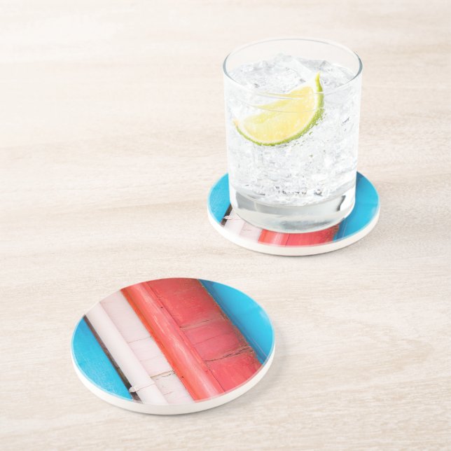 Posavasos Colores caribeños - abstracto (Lado)