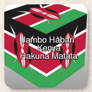 Posavasos Colores de la bandera nacional de Kenia diseñan ve