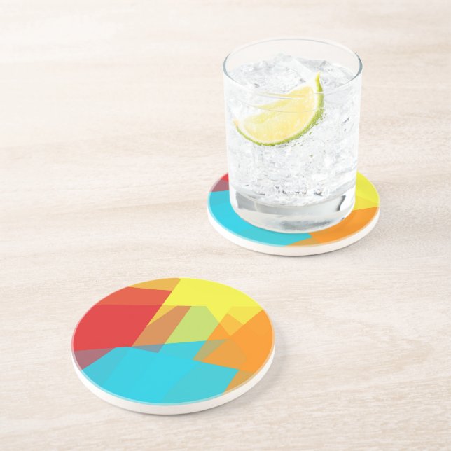 Posavasos Colores Geométricos Modernos Retro #14 (Lado)