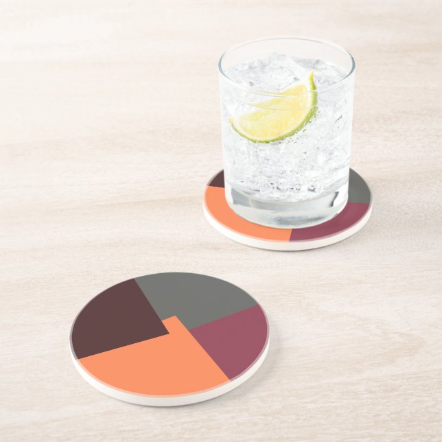 Posavasos Colores Geométricos Modernos Retro #36 (Lado)
