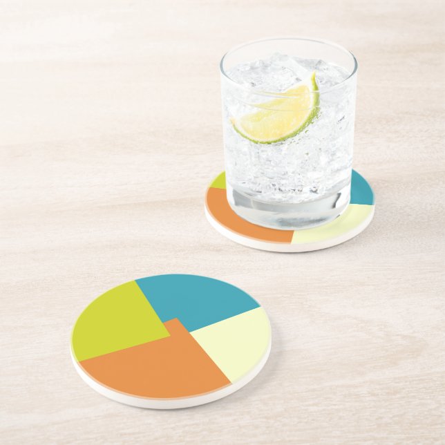 Posavasos Colores Geométricos Modernos Retro #40 (Lado)