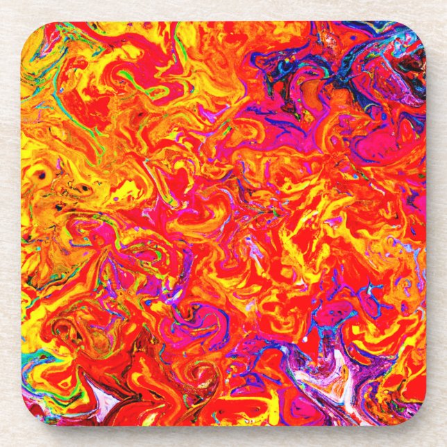Posavasos Colores Intensos Diseño Abstracto (Frente)