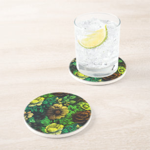 Posavasos Colores únicos estampado floral vintage