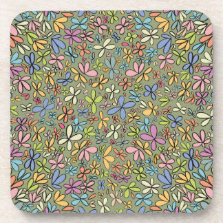 Posavasos Colorful Abstract Wildflower Garden