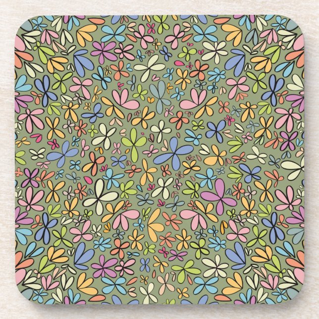 Posavasos Colorful Abstract Wildflower Garden (Frente)