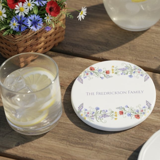 Posavasos Colorful Botanical Realtor Closing Gift (Floral personalized drink coaster)