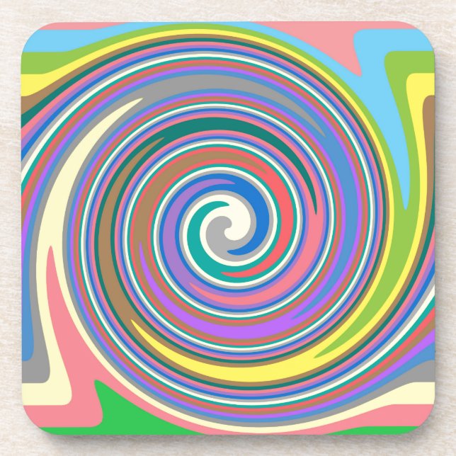 Posavasos Colorful rainbow swirl pattern (Frente)