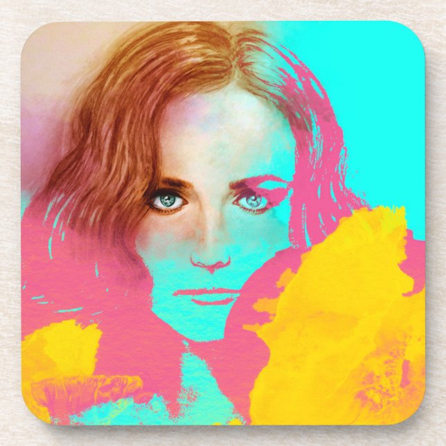 Posavasos Colorida Abstract Pop Woman, 6 Coasters Set (Frente)