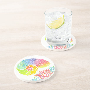 Posavasos Colorida montaña arenisca de Nautilus