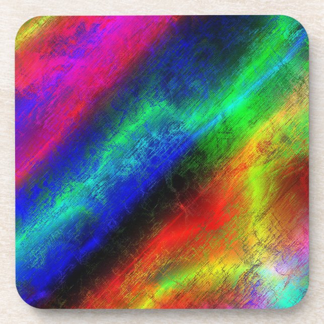 Posavasos colorida textura abstracta del arco iris (Frente)