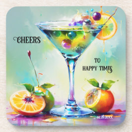 Posavasos Colorida Watercolor Cocktail Bar Coaster