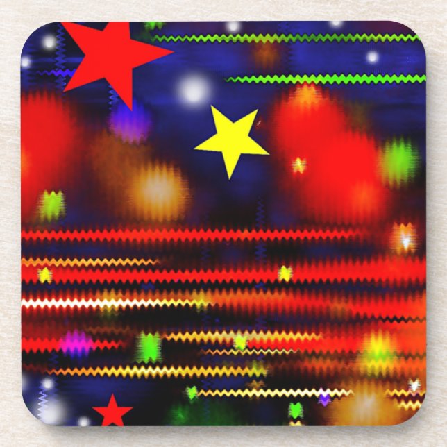 Posavasos Coloridas estrellas de Carreras (Frente)