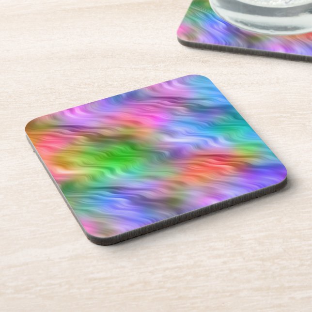 Posavasos Coloridas flores silvestres textura ondulada (Lado Izquierdo)