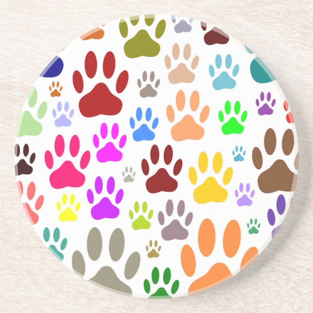Posavasos Coloridas pinturas de perros por todas partes (Frente)