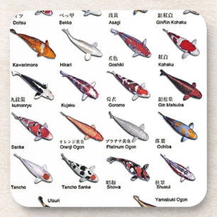 Posavasos Coloridas variedades de pescado Koi Arte asiático