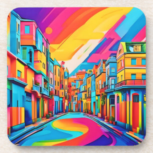 Posavasos Coloridas vibraciones de la calle