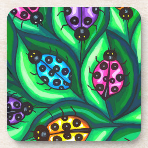 Posavasos Colorido Ladybugs Insectos Naturales Vida silvestr