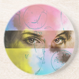 Posavasos Colorido Resumen de arte pop, SandStone