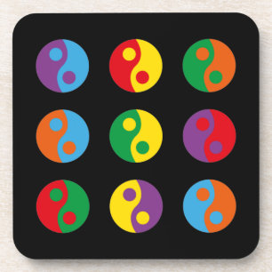 Posavasos Colorido Yin Yangs