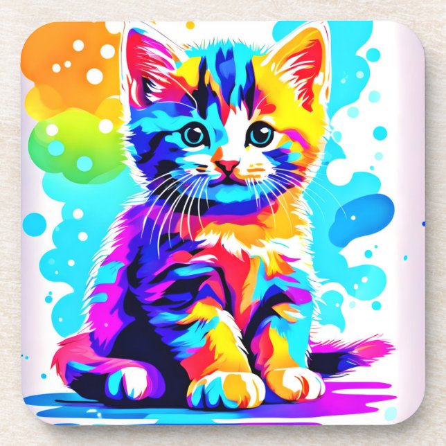 Posavasos Colorous Kitty Splash (Frente)