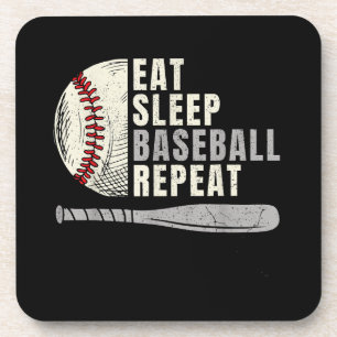 Posavasos Come Dormir Béisbol Repetir Divertido Jugador de B